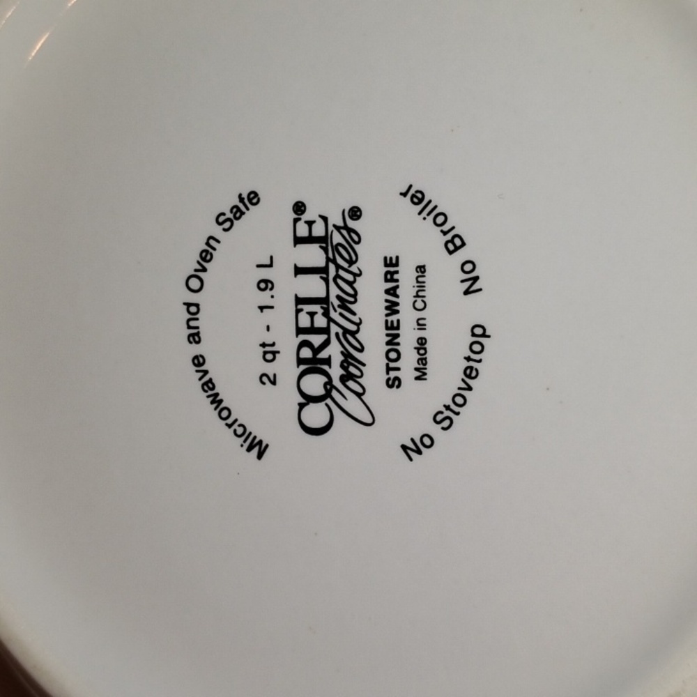 Corelle Chutney Fruit Pattern, Set of 2 Heavy Nesting Mixing Bowls 2 & 3 quart - Picture 4 of 7
